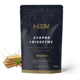HSN Evopro (mezcla proteínas premium) + DigeZyme® 500g barquillo de crema de avellana - Proteínas Liberación Secuencial - Polvo - 17 Servicios