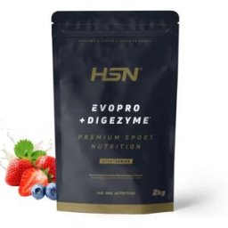 HSN Evopro (mezcla proteínas premium) + DigeZyme® 2kg frutos rojos - Proteínas Liberación Secuencial - Polvo - 67 Servicios