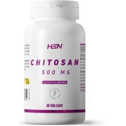 HSN Chitosan 500mg - 30 veg caps - Bloqueadores Grasas e/o Hidratos de Carbono - Cápsulas Vegetales - 15 Servicios
