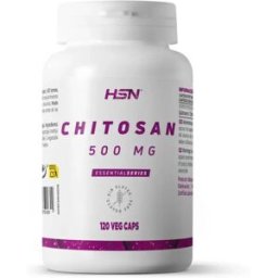 HSN Chitosan 500mg - 120 veg caps - Bloqueadores Grasas e/o Hidratos de Carbono - Cápsulas Vegetales - 60 Servicios