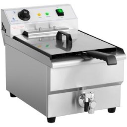 Royal Catering Freidora eléctrica - 16 L - 6000 W - 400 V - grifo de vaciado - zona fría 10011172