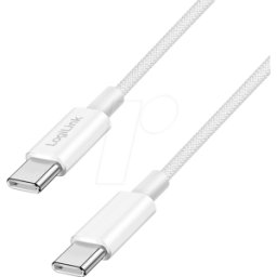 LOGILINK CU0342 - Cable de sincronización y carga, USB-C -> C, 60 W, blanco