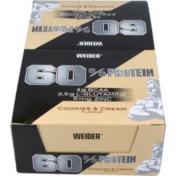 Weider weider protein 60% barritas cookie-crema 24ud.