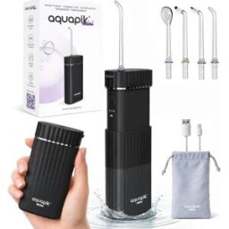 AquaPik Mini Irrigador Bucal Portátil Viajes Carga USB Negro 1 ud