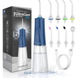 Boston Tech UltraCare Irrigador Dental PortátilPlus 8 Boquillas 5 Modos 300 ml Azul 1 ud