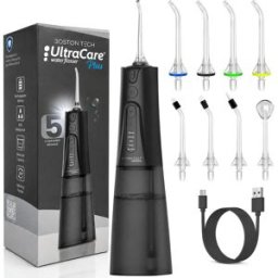 Boston Tech UltraCare Irrigador Dental PortátilPlus 8 Boquillas 5 Modos 300 ml Negro 1 ud