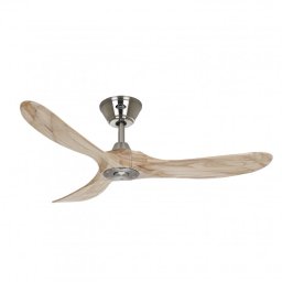 Casafan 312216 Eco Genuino Ventilador de Techo 122cm 7W Madera Maciza Natural/cromo Satinado