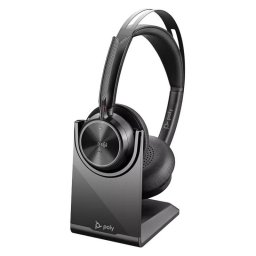 Poly Voyager Focus 2 UC Auriculares USB-A/Bluetooth con Certificación Microsoft Teams + Base de Carga