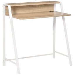 Homcom Escritorio para Ordenador con Encimera Roble/Blanco 84x45x85cm