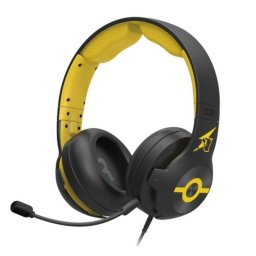 Auriculares Hori Pikachu Cool con cable, conectividad alámbrica, gaming, micrófono y volumen ajustable, negro y amarillo