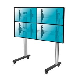Kimex Soporte de Suelo Móvil para 4 TV 45"-55" Altura 175cm VESA 600x400 Máx. 50Kg