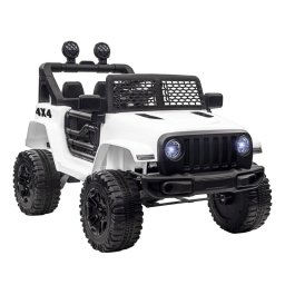 Homcom Coche Eléctrico Todoterreno 12V Blanco para Niños +3 Años