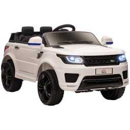 Homcom Coche Eléctrico Suv 12V Blanco para Niños de 3-6 Años