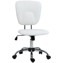Vinsetto Silla de Oficina Altura Ajustable Inclinable Blanca