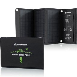 Bresser Cargador Solar Móvil Ultracompacto 21W con Salida USB y DC