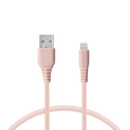 Ksix Cable Carga Rápida Lightning a USB-A 1m Rosa