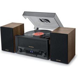 Tocadiscos Muse MT120MB 20 W RMS Bluetooth AUX CD USB MP3 FM madera