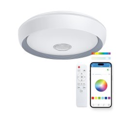 Ksix Glory Plafón SmartLED con Altavoz 5W Integrado RGB+CCT 6200Lm 58W Blanco