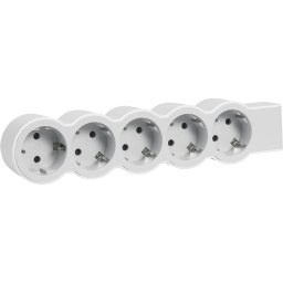 Legrand Regleta 5x Schuko sin Cable Blanca/Gris