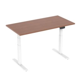 Kimex Escritorio Motorizado Sentado/de Pie 120x75cm, Altura 62-128cm, Tablero Nogal / Base Blanca, Conectado