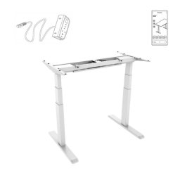 Kimex Escritorio Motorizado Sentado/de Pie 150x75cm, Altura 62-128cm, Tablero Blanco / Base Blanca, Conectado