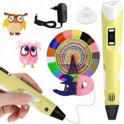 Arzopa Bolígrafo Inteligente 3D Pantalla Led 50m, 10 Colores Amarillo