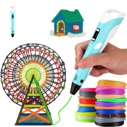 Arzopa Bolígrafo Inteligente 3D Pantalla Led 50m, 10 Colores Azul