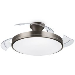 Philips Plafón LED y Ventilador de Techo Retráctil Níquel con Mando a Distancia