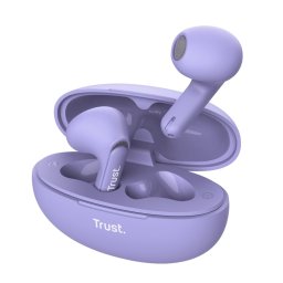 Trust Yavi ENC Auriculares Bluetooth con Estuche de Carga Morados
