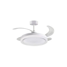 Ventilador de techo Bel Air Home Kigali Mini LED 48W 4 aspas retráctiles blanco