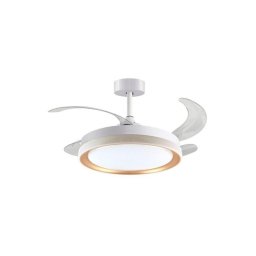 Ventilador de techo Bel Air Kigali Mini 48W LED 4 aspas retráctiles blanco/oro
