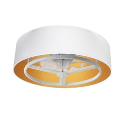Iluminashop Ventilador de Techo con Luz LED y Mando 60W Blanco/Oro