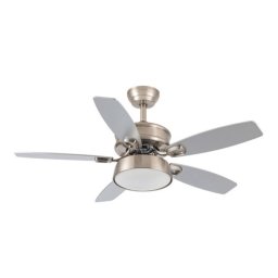 Iluminashop Ventilador de Techo con Luz LED y Mando 30W Níquel/Haya Motor DC