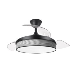 Iluminashop Ventilador de Techo con Luz LED y Mando 72W Negro/Gris Motor DC