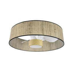 Iluminashop Ventilador de Techo con Luz LED y Mando 24W Canizo/Blanco Haya Motor DC