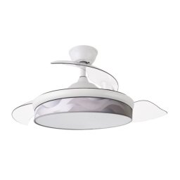 Iluminashop Ventilador de Techo con Luz LED y Mando 72W Blanco/Gris Motor DC
