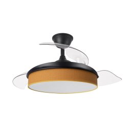 Iluminashop Ventilador de Techo con Luz LED y Mando 72W Negro/Naranja Motor DC