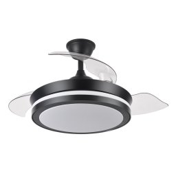Ledme Ventilador de Techo con Luz LED y Mando 72W 91cm Negro Motor DC