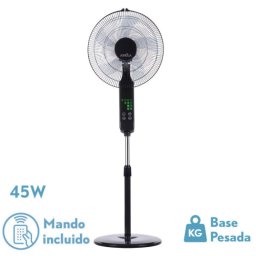 Iluminashop Ventilador de Pie con Mando 45W Negro