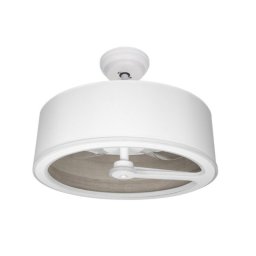 Iluminashop Ventilador de Techo con Luz LED y Mando 110W Blanco/Madera Gris Motor DC