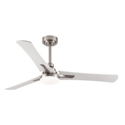Iluminashop 350977 Ventilador de Techo LED Verano e Invierno con Mando a Distancia 22W Niquel/Blanco