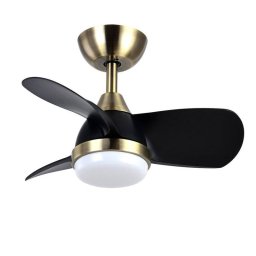 Iluminashop 305419 Ventilador de Techo LED Verano e Invierno con Mando a Distancia 24W Negro/Dorado