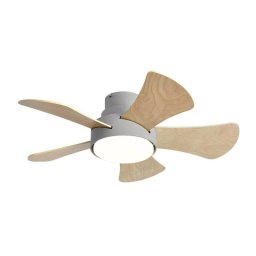 Iluminashop 305487 Ventilador De Techo Led Verano e Invierno con Mando a Distancia 25W Gris/Haya
