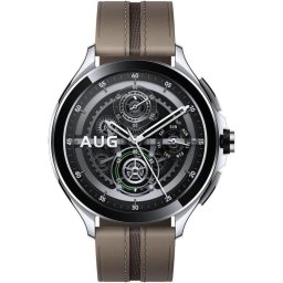 Xiaomi Watch 2 Pro Reloj Smartwatch de Caja Plateada con Correa de Cuero Marrón