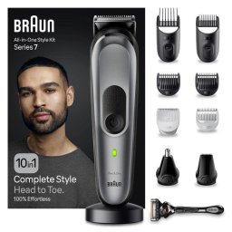Braun MGK7420 10 en 1 Style Kit Series 7 Recortadora Multifunción para Cabello/Barba y Cuerpo