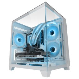Mars Gaming Mc-3cm Caja Microatx Vista 3d Triple Cristal Templado Doble Cámara Lateral Blanco