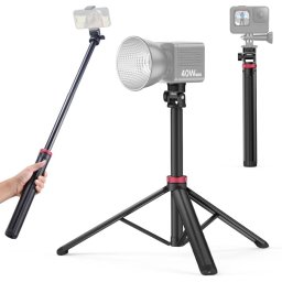 Ulanzi MT-79 Trípode Extensible de Aluminio, Soporte Luz, Tornillo De 1/4, Cabeza de Bola 360º Negro