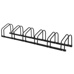 Homcom Aparcamiento Para 6 Bicicletas Soporte De Acero 179x33x27 Cm Negro