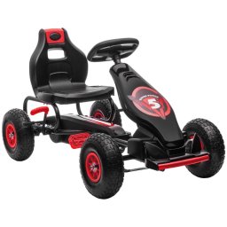 Homcom Go Kart A Pedales Para Niños 5-12 Años Asiento Ajustable 121x58x61cm Rojo