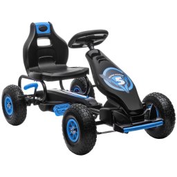 Homcom Go Kart A Pedales Para Niños 5-12 Años Asiento Ajustable 121x58x61cm Azul